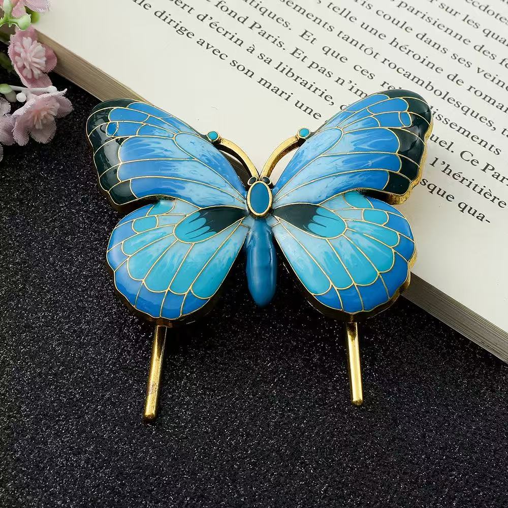 Oil-Painted Metal Butterfly Bookmark/Page Holder