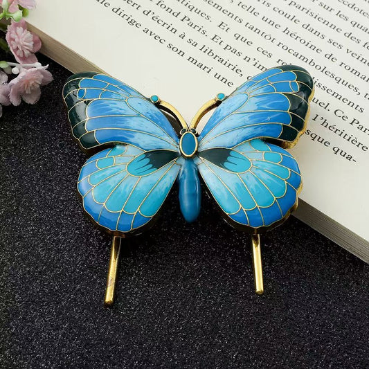 Oil-Painted Metal Butterfly Bookmark/Page Holder