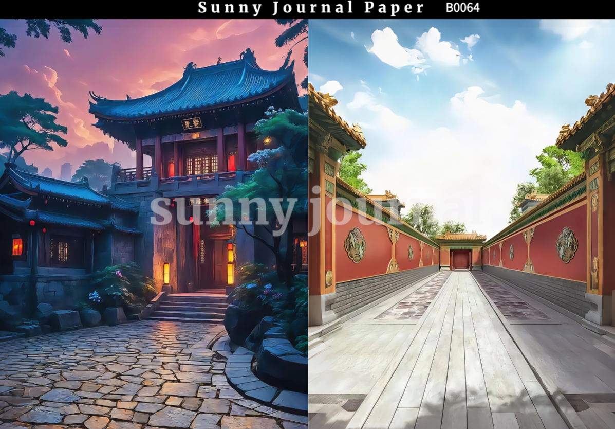 B0064-Traditional Royal Palace Paper A5 paper 10pcs no repeat