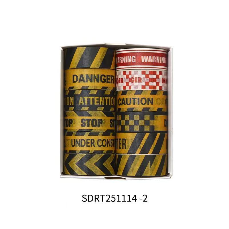 Washi Tape Set Caution Warning Cross-border 12 pcs rolls 1.5cm*2m