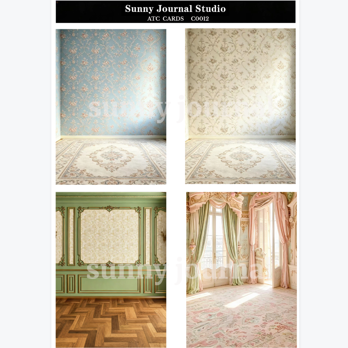 C0012-Blank Room Wall&Floor ATC Cards 20 iamges 300GSM Paper Card / Self-cut Required