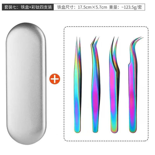 Iridescent Tin Box Tweezer Set