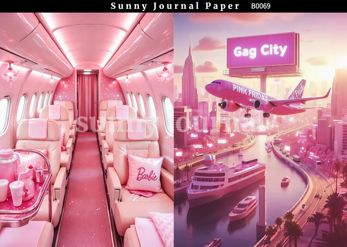 B0069-Barbie's Pink World Paper A5 paper 10pcs no repeat