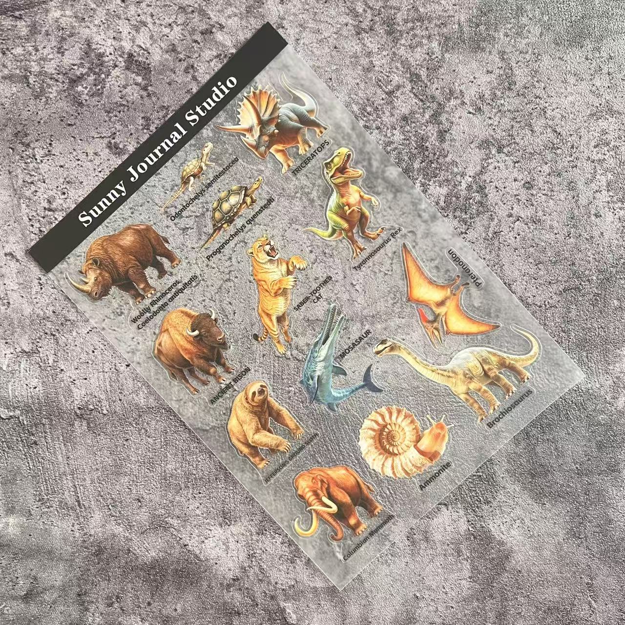 A0070--The Extinct Ancient Paleontological Animals PET Sticker 1 Pcs A5 Size