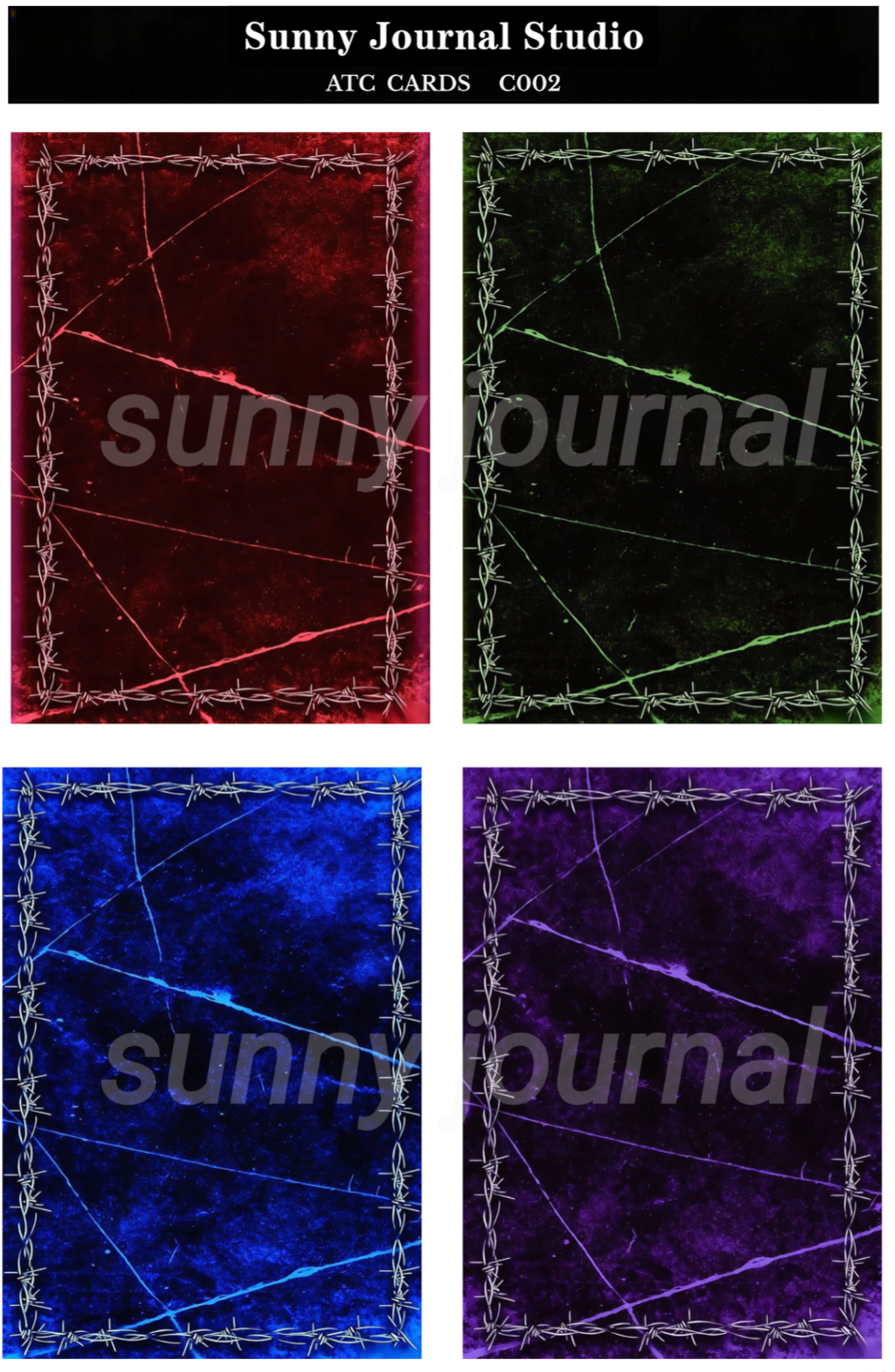 C002-Gothic ATC Card 20 iamges/5pcs 300GSM Paper Card / Self-cut Required