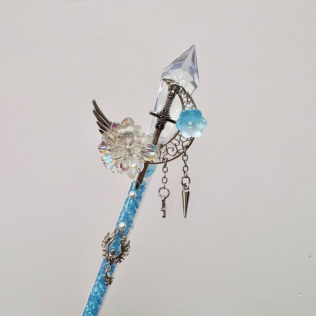 Handmade Moon Crystal Flower Carving Knife Pen Cutter for Journaling