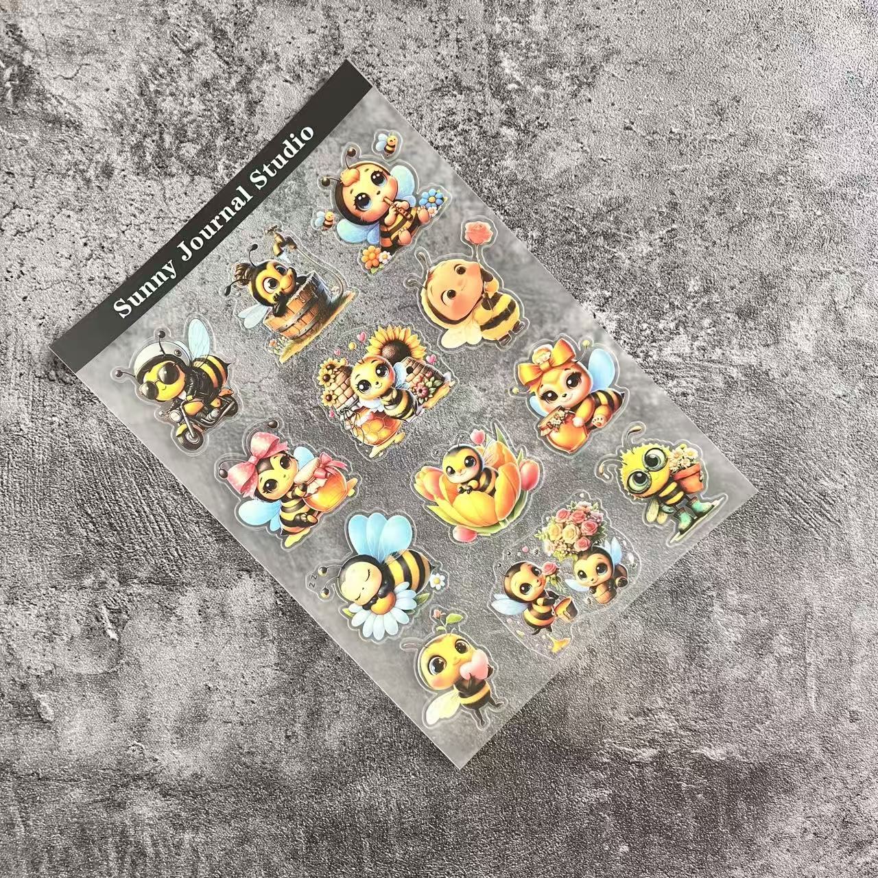 A0041--Cute Honey and Bees PET Sticker 1 Pcs A5 Size