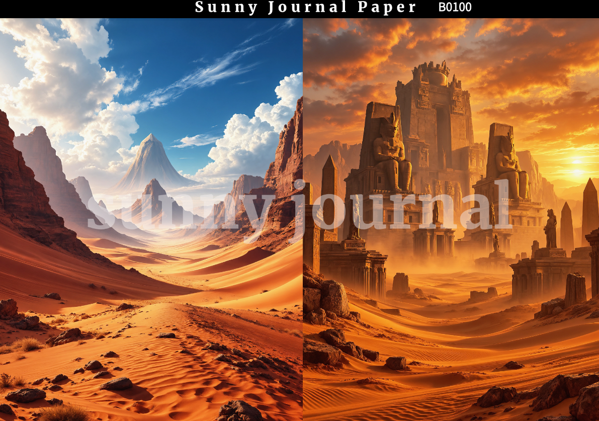 B0100--Desert Landscape  A5 paper 15pcs no repeat