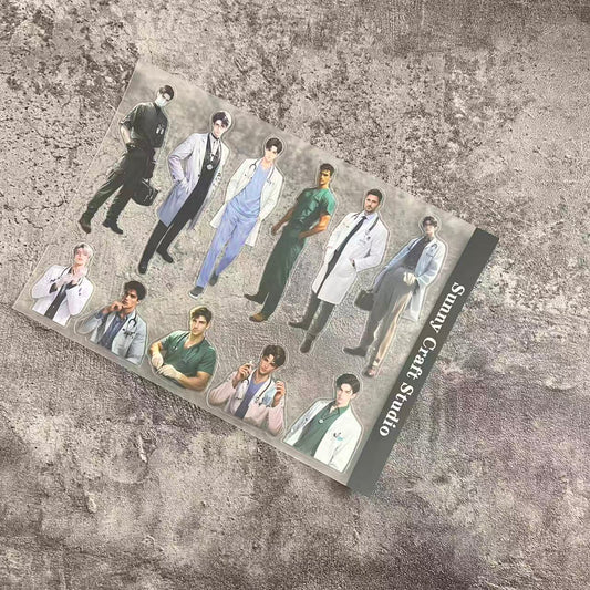 A0090--Male Doctors PET Sticker 1 Pcs A5 Size