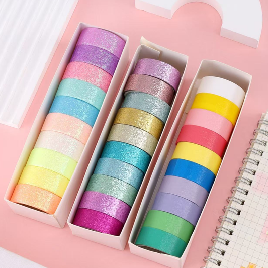 Washi Tape Set Colorful Glitter 6 rolls/10rolls/12rolls
