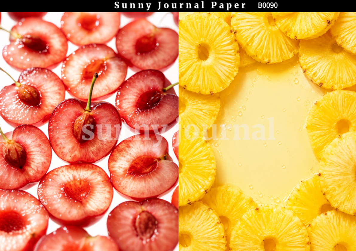 B0090-Various Fruit Background A5 paper 10pcs no repeat