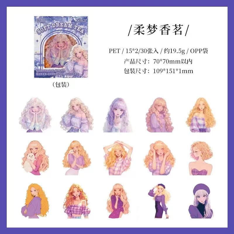 Pretty Girls PET Stickers 30 Sheets Per Pack