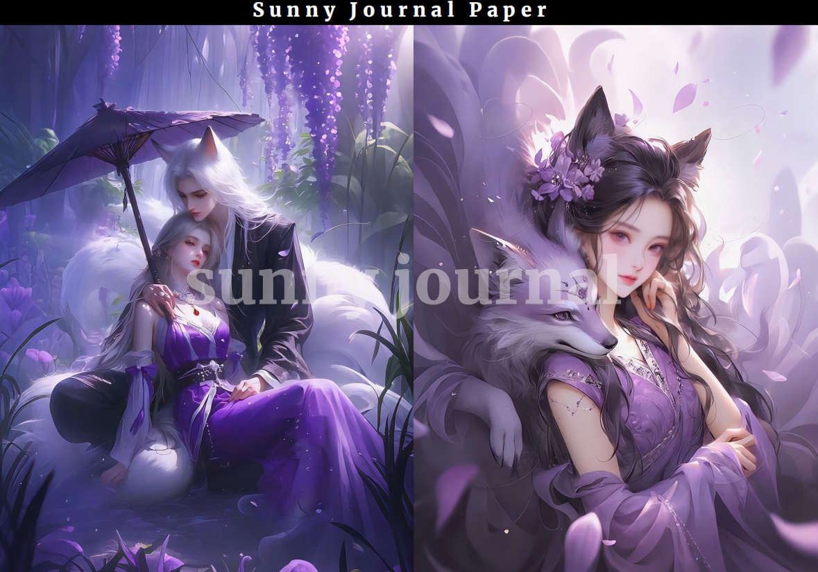 B0009-Nine-talis Fox A5 Paper 10 pcs no repeat