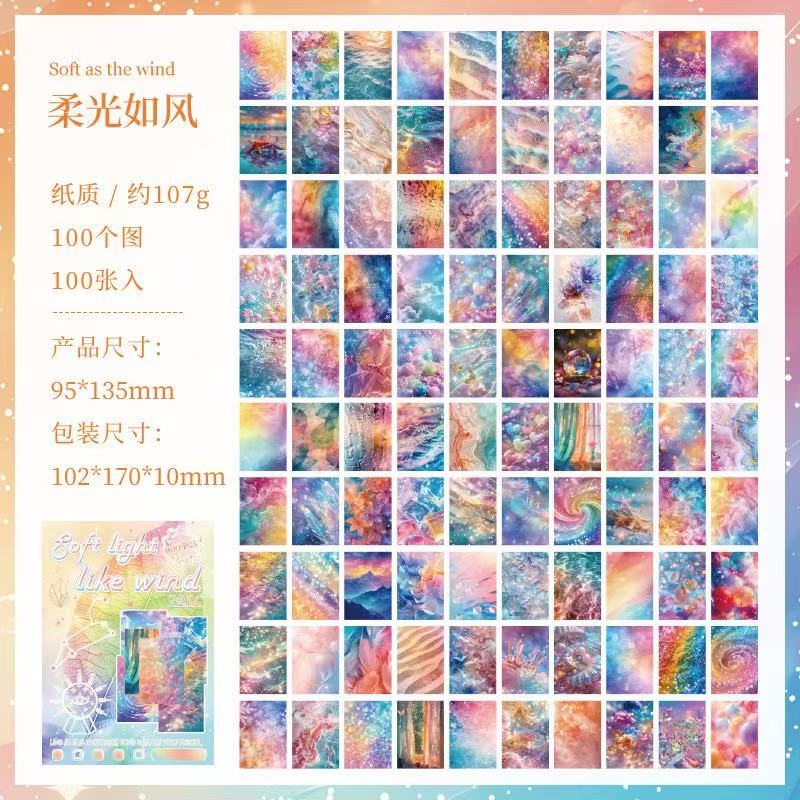 Star‑Moon Series, 100 Sheets, Large‑Capacity Tear‑Off Collage Base Paper