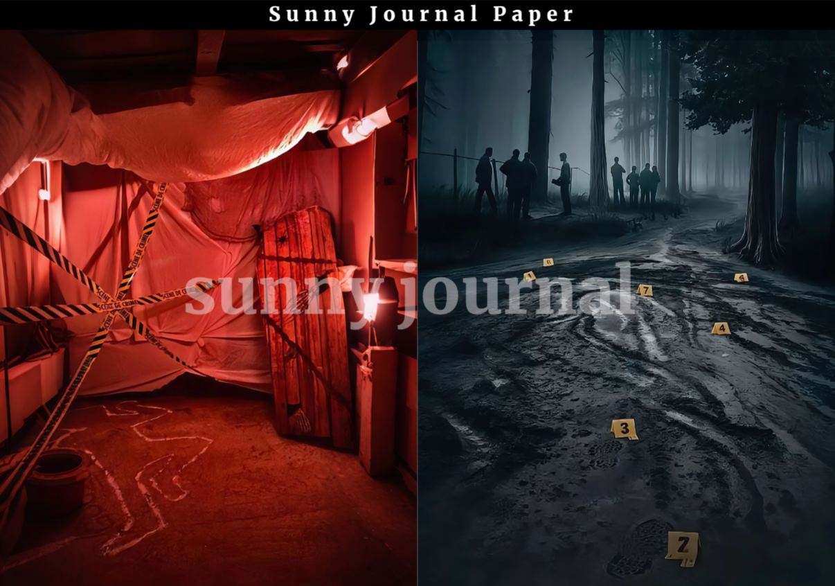 B0051-Crime Scene Detective Style A5 paper 10pcs no repeat