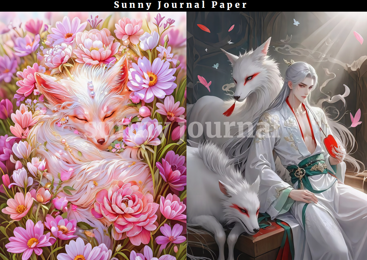 B0009-Nine-talis Fox A5 Paper 10 pcs no repeat