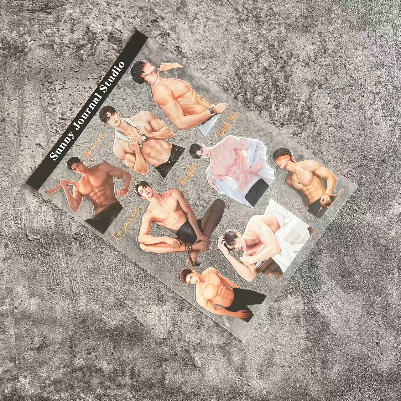 A0054--Hot Sexy Man PET Sticker 1 Pcs A5 Size