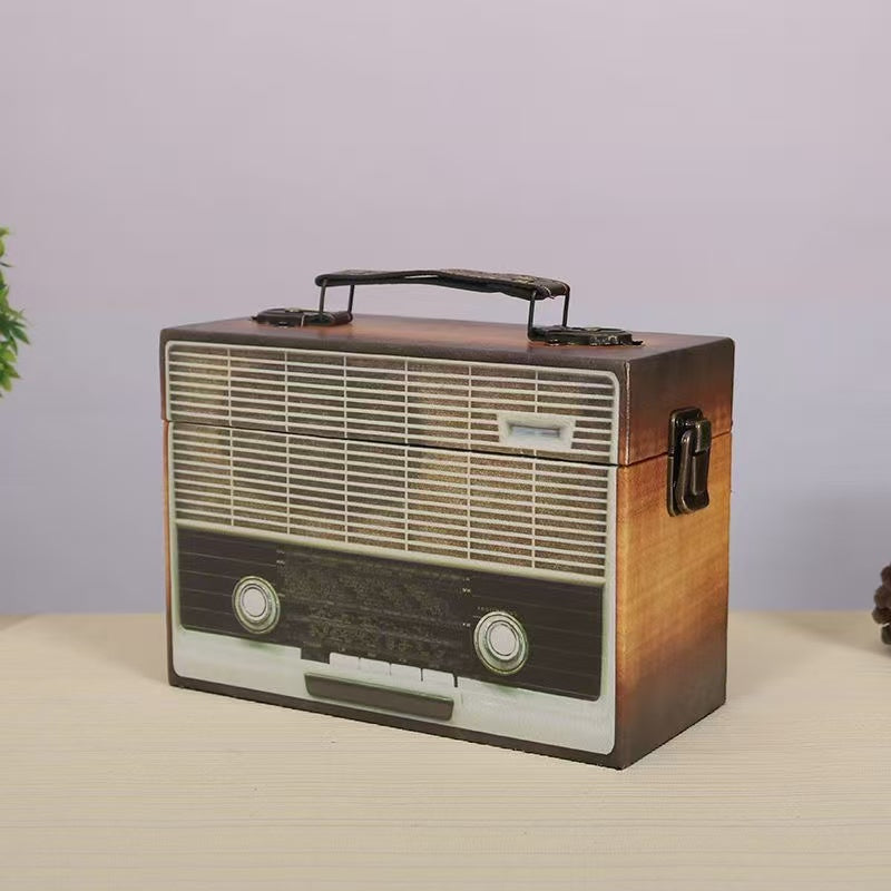 D0023 TV Radio Wooden Tape Boom Box