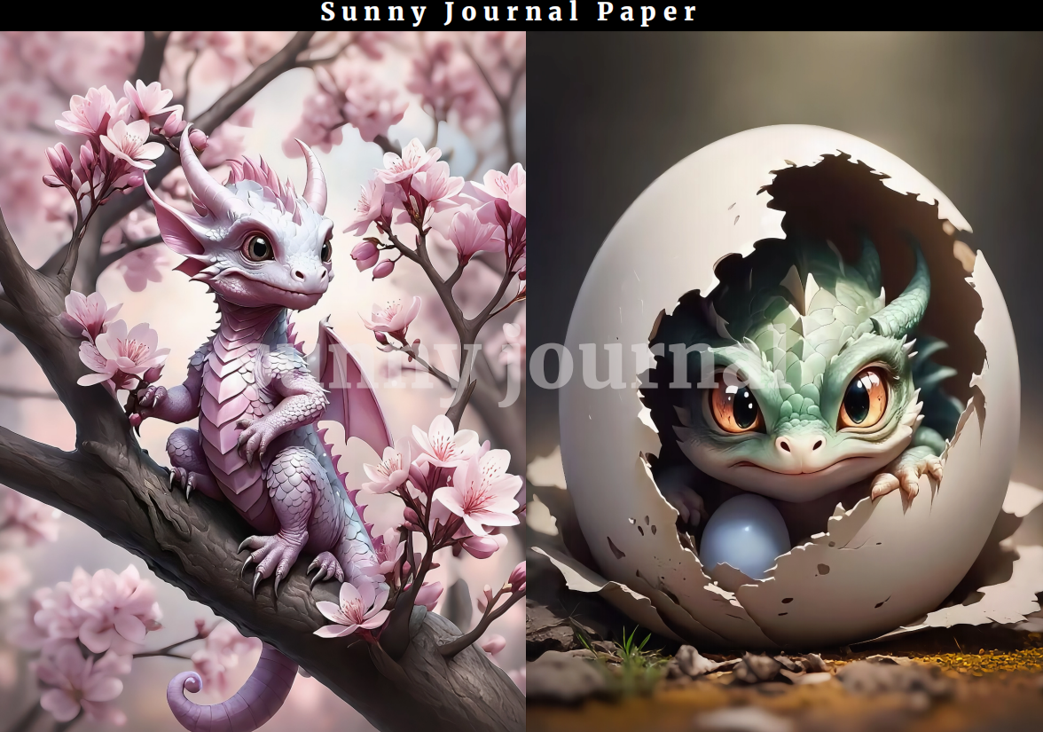 B0012-Dragon baby A5 Paper 10 pcs no repeat