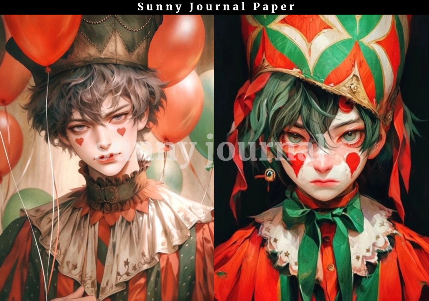 B0023-Joker the Crazy Hat in Alice A5 paper 10pcs no repeat
