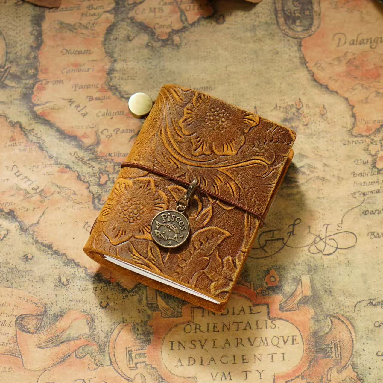 Medium Size Retro Real Leather Journal Book
