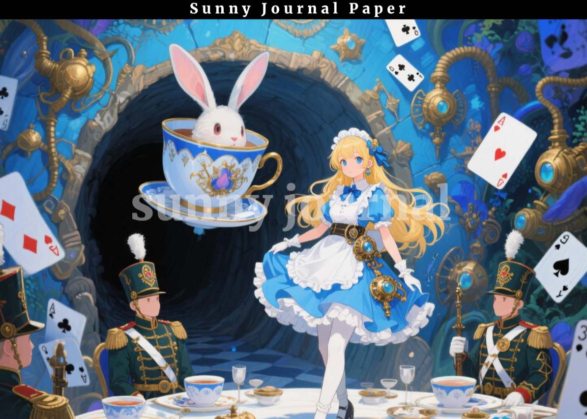 B0054-Alice of Wonderland A5 paper 15pcs no repeat