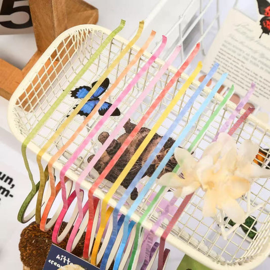 Washi Tape Set Colorful Rainbow thin 10 pcs rolls