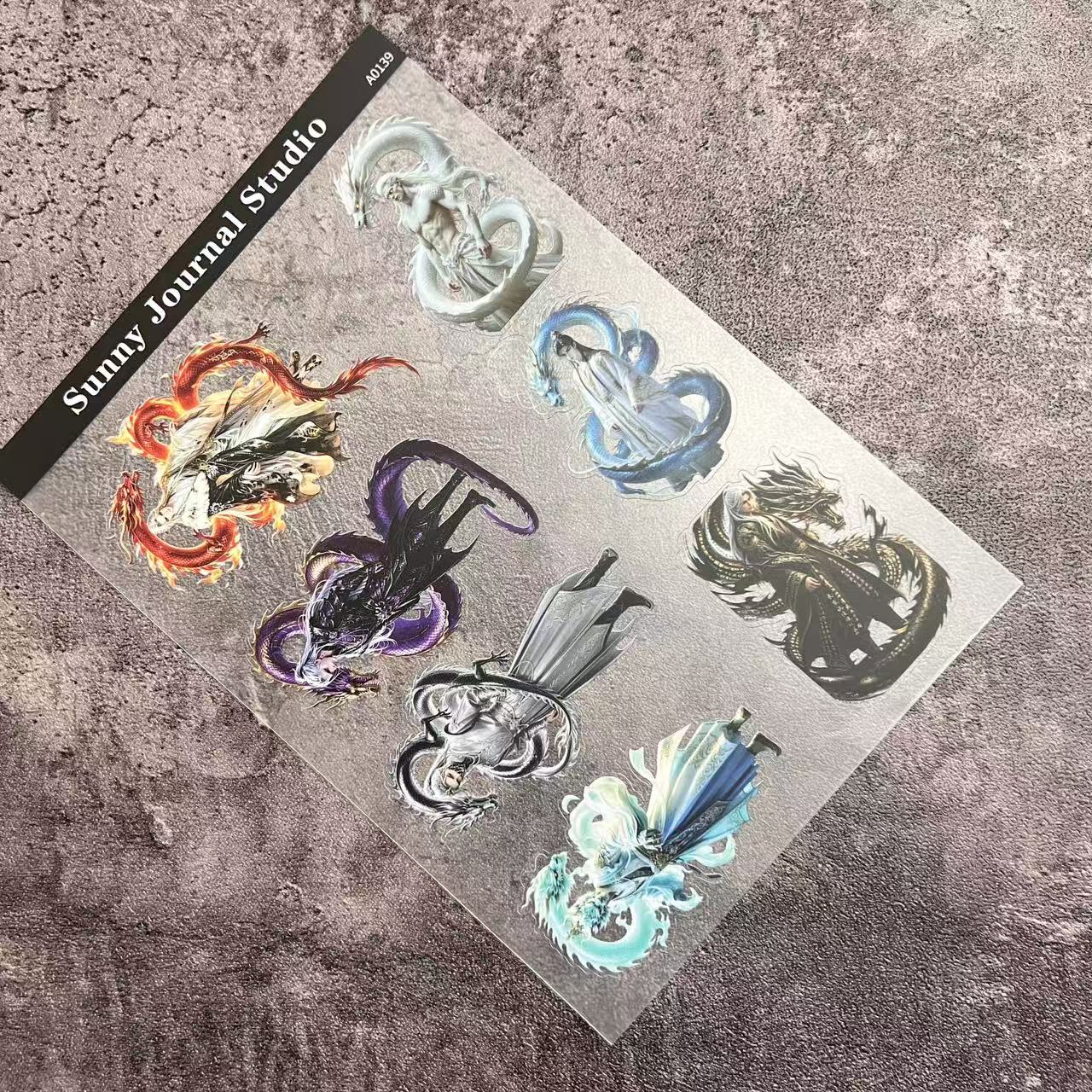 A0139--Traditional Dragon Boy PET Sticker 1 Pcs A5 Size