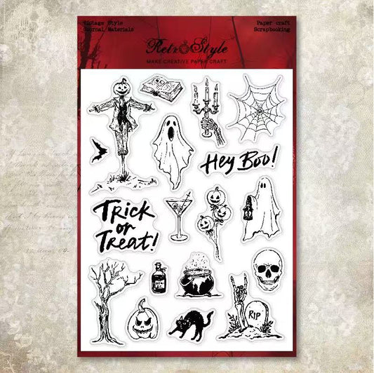 Creep Halloween Clear silicone Stamp