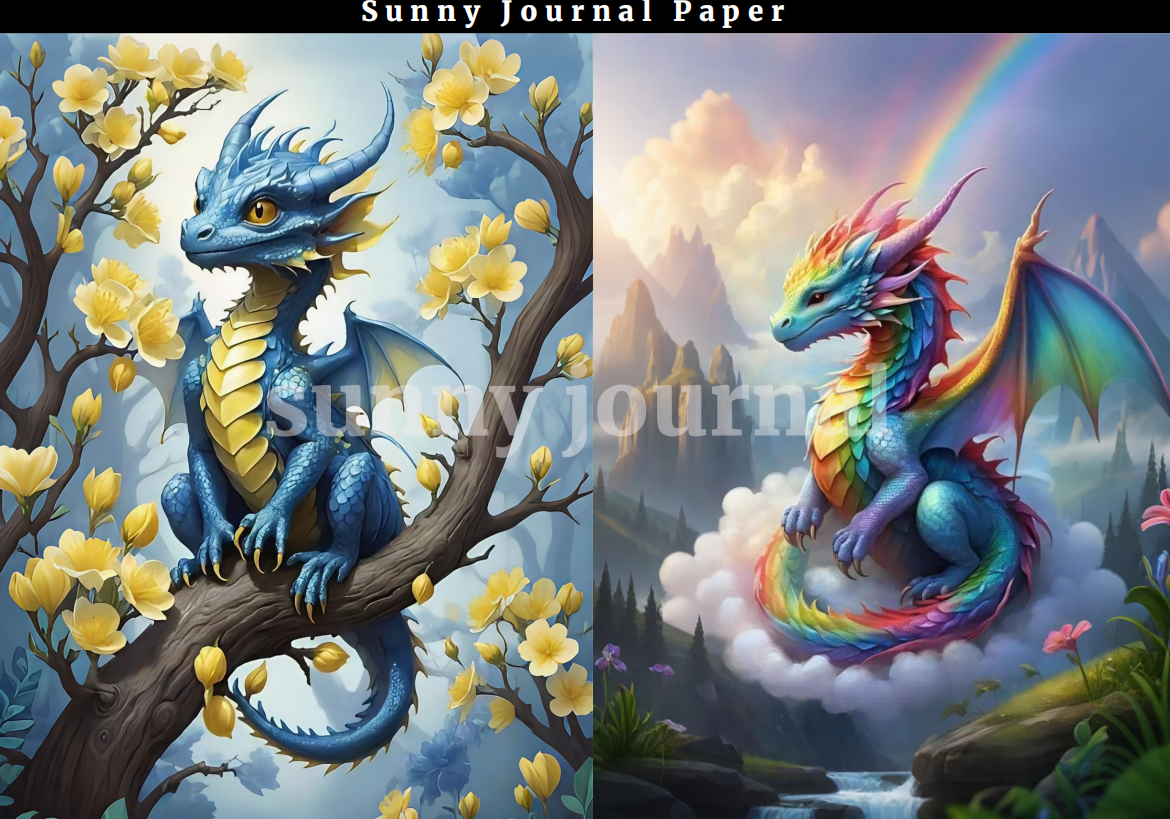 B0012-Dragon baby A5 Paper 10 pcs no repeat