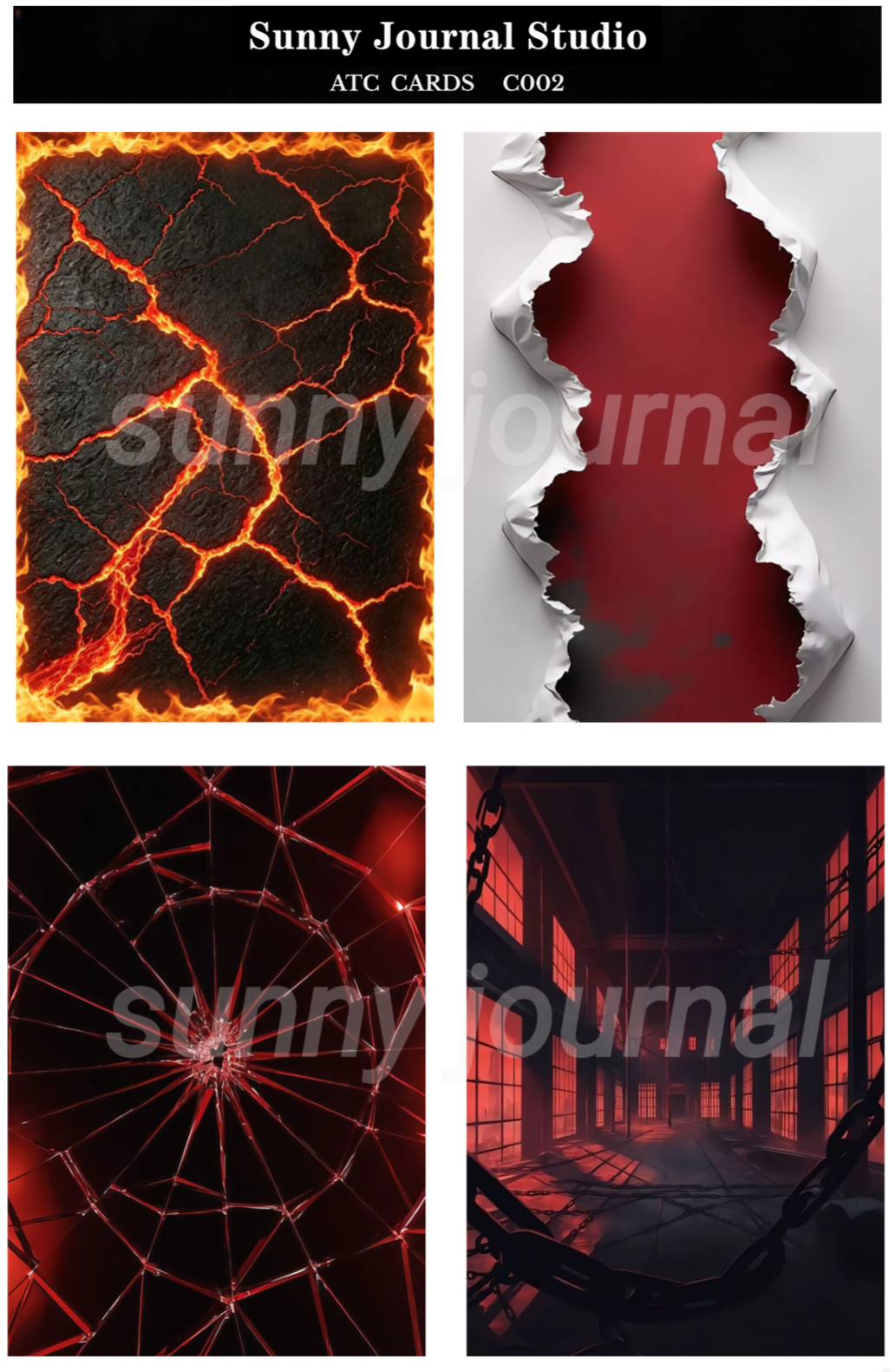 C002-Gothic ATC Card 20 iamges/5pcs 300GSM Paper Card / Self-cut Required