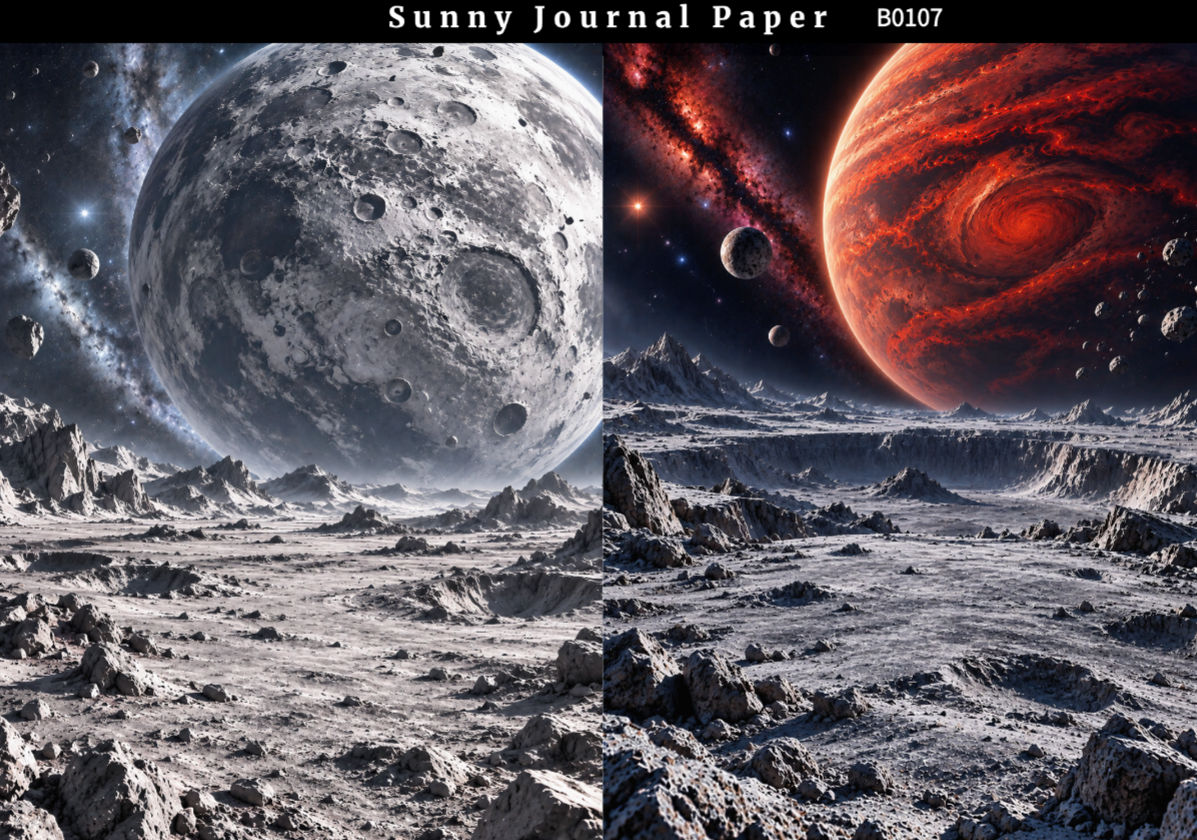 B0107-Planet Space Background A5 paper 10pcs no repeat