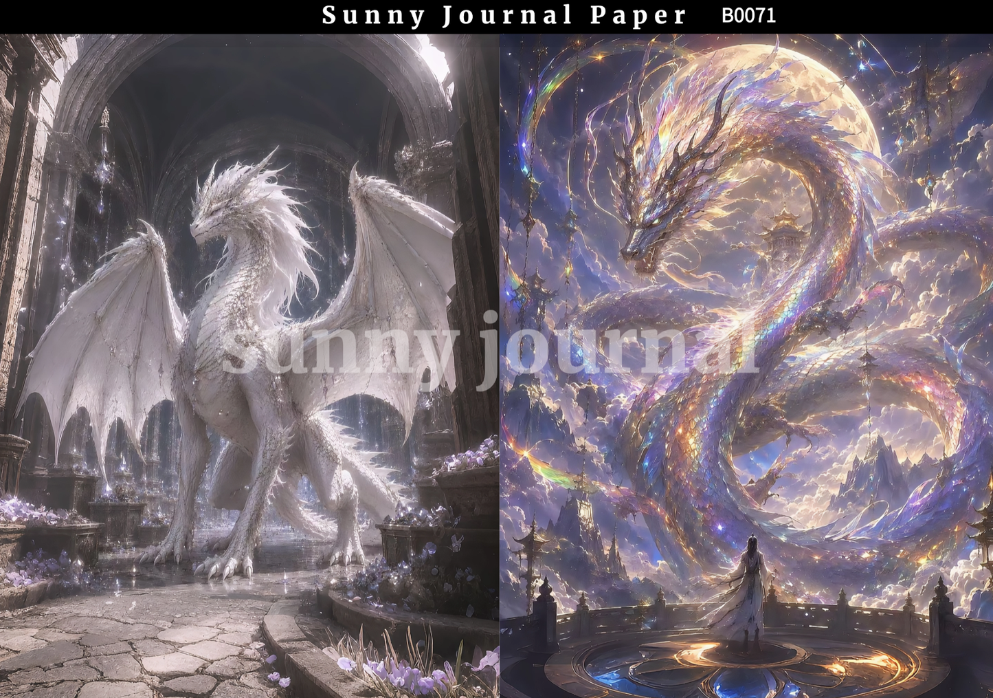 B0071-Dark Fantasies Gothic Gragon Medieval Legends Paper A5 paper 10pcs no repeat