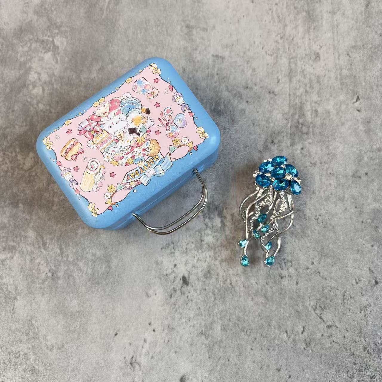 Sunny Handmade Blue Crystel Jellyfish Journal Clips