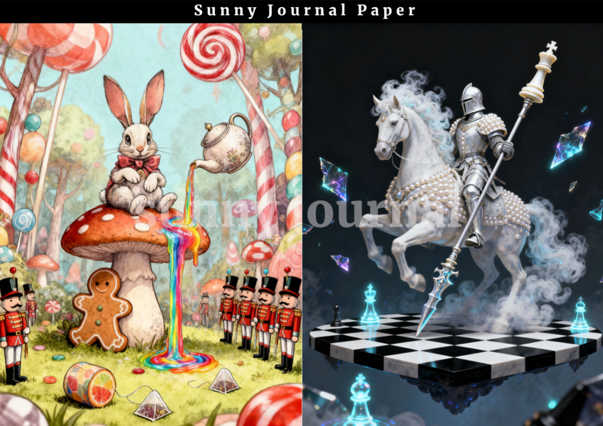 B0056- Fairy Alice in Wonderland Paper A5 paper 15pcs no repeat
