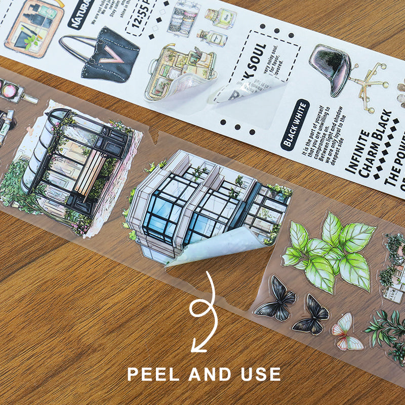 Tape Roll Set 《City Girls》4 rolls (2 roll PET+2 roll Washi)