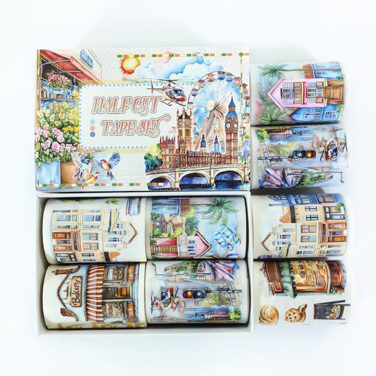 Tape Roll Set 《Colorful World》4 rolls (2 roll PET+2 roll Washi)