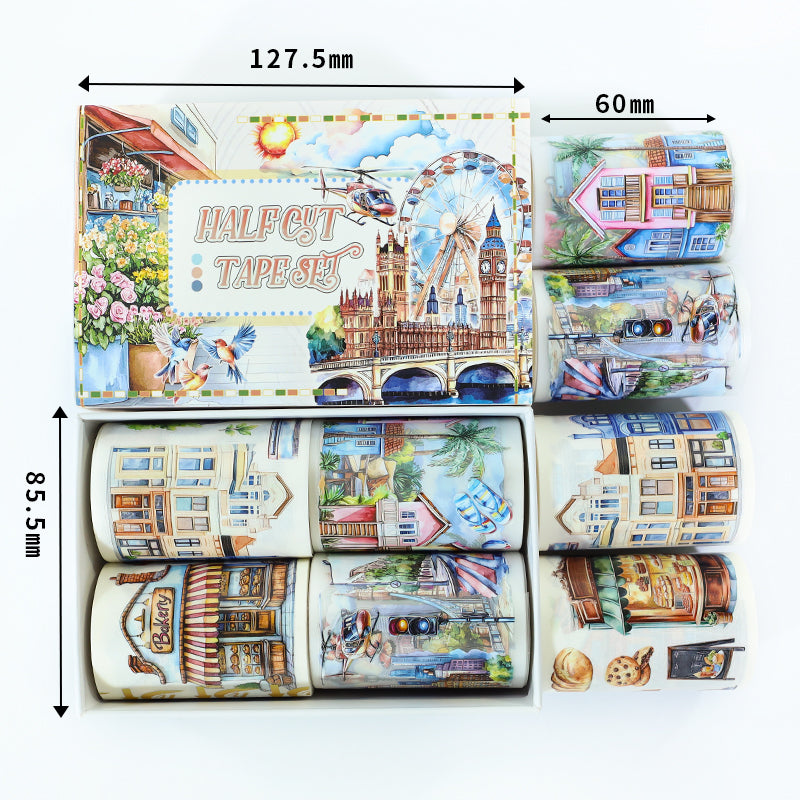 Tape Roll Set 《Colorful World》4 rolls (2 roll PET+2 roll Washi)
