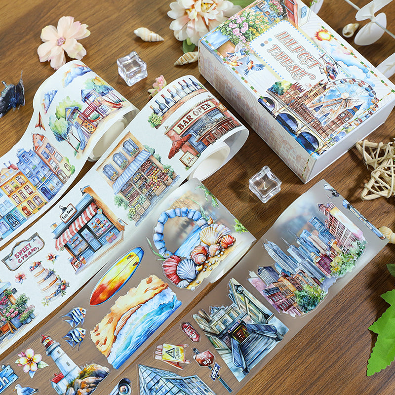 Tape Roll Set 《Colorful World》4 rolls (2 roll PET+2 roll Washi)