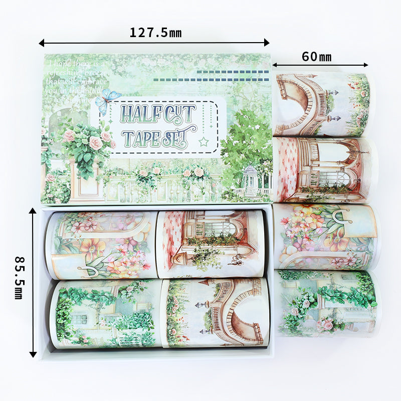 Tape Roll Set《Western Mansion》4 rolls (2 roll PET+2 roll Washi)