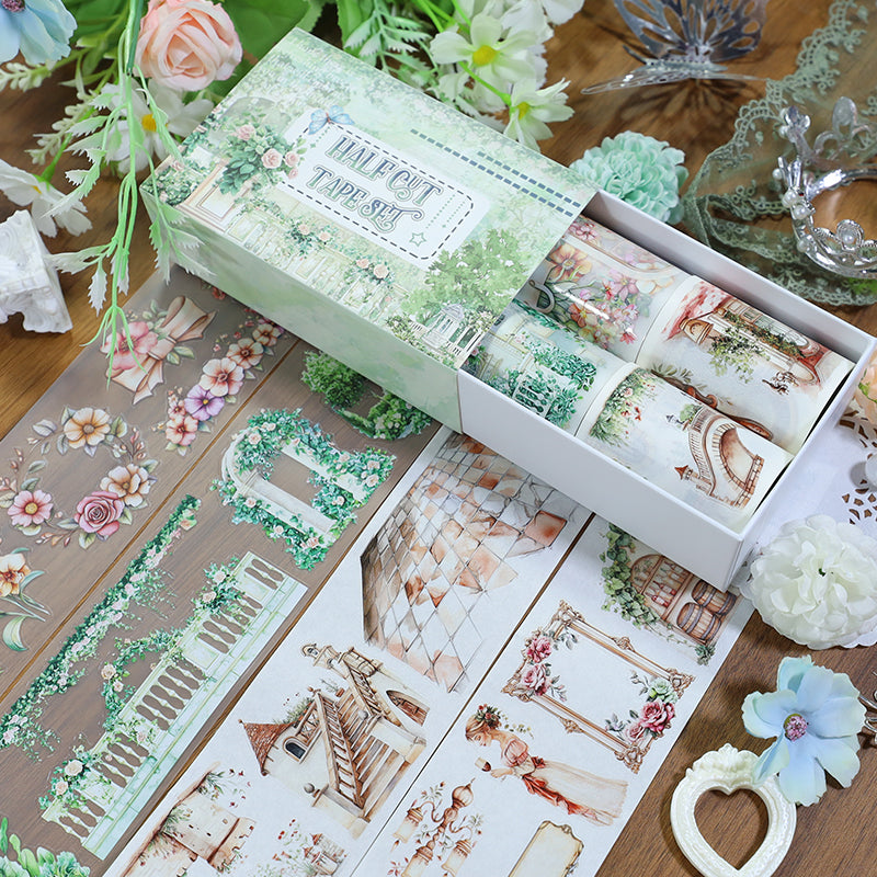 Tape Roll Set《Western Mansion》4 rolls (2 roll PET+2 roll Washi)