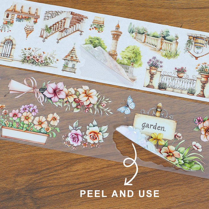 Tape Roll Set《Western Mansion》4 rolls (2 roll PET+2 roll Washi)
