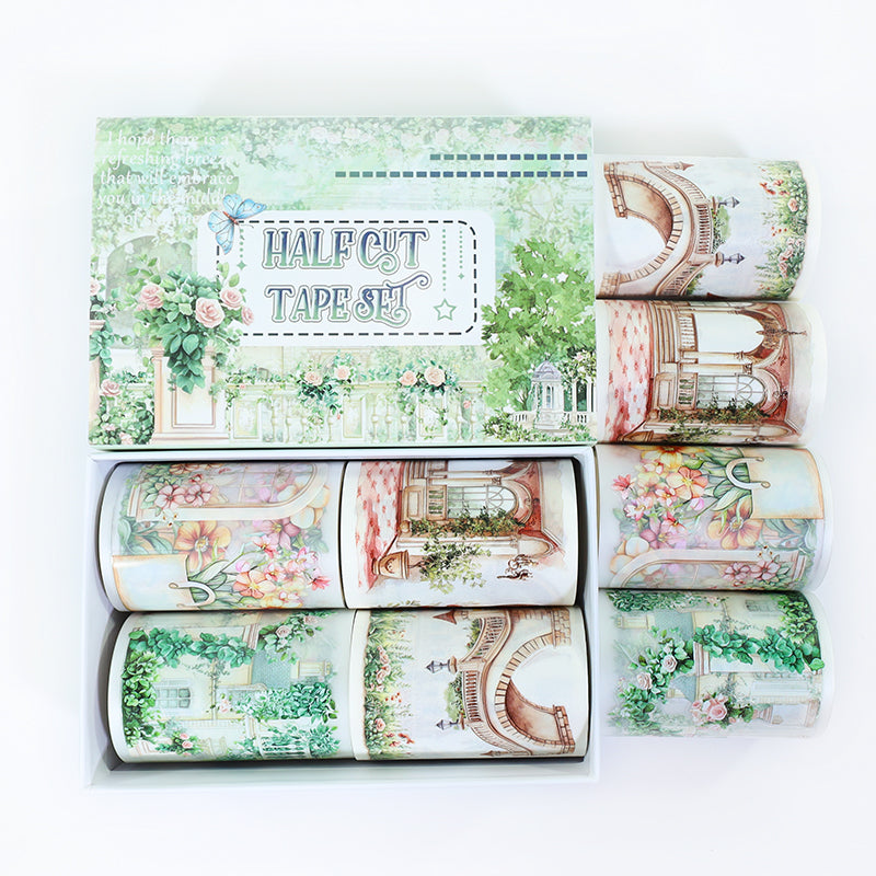 Tape Roll Set《Western Mansion》4 rolls (2 roll PET+2 roll Washi)