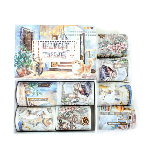 Tape Roll Set《Cute Playful Cat》4 PET Rolls