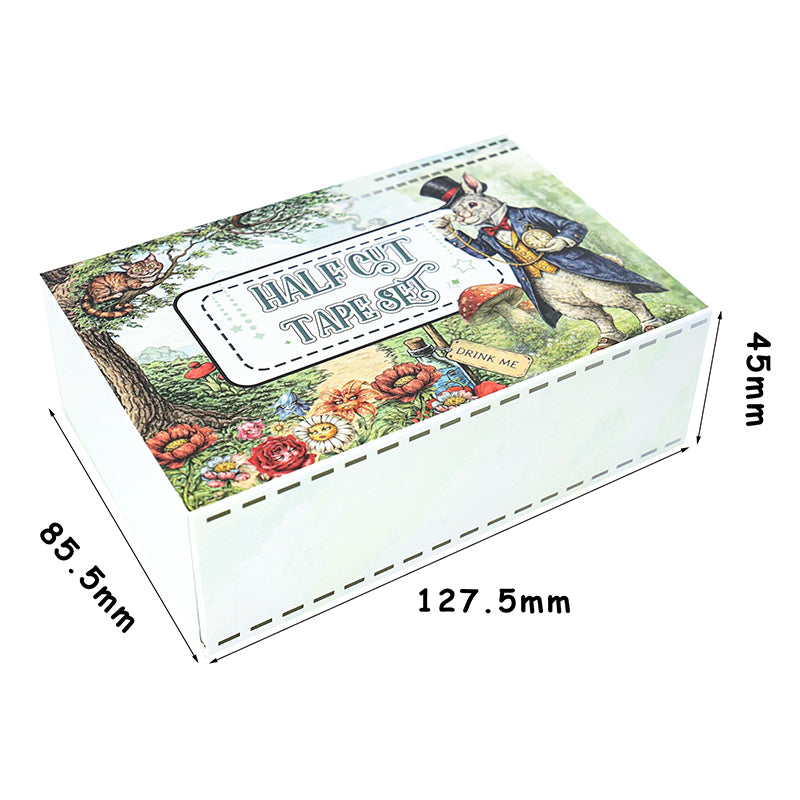 Tape Roll Set《Alice Magic Tea Party》4 rolls (2 roll PET+2 roll Washi)