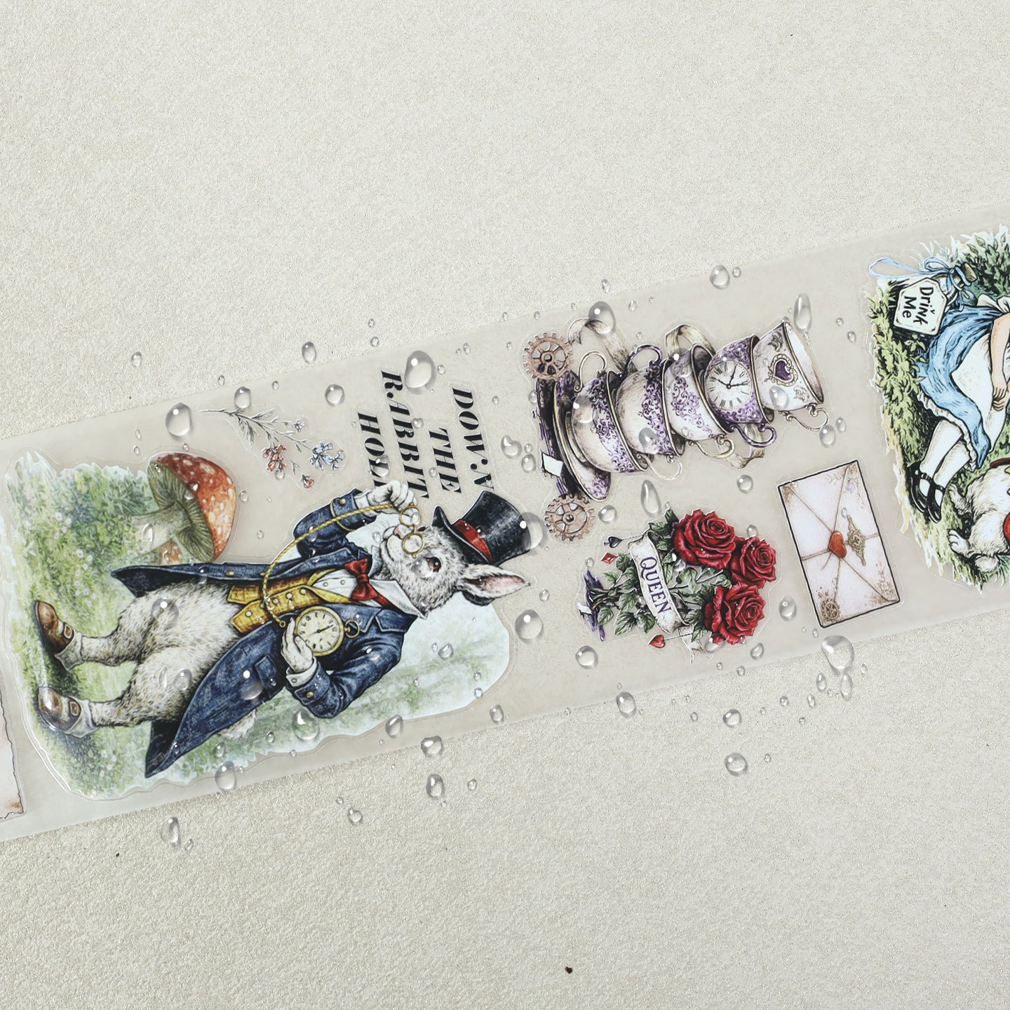 Tape Roll Set《Alice Magic Tea Party》4 rolls (2 roll PET+2 roll Washi)