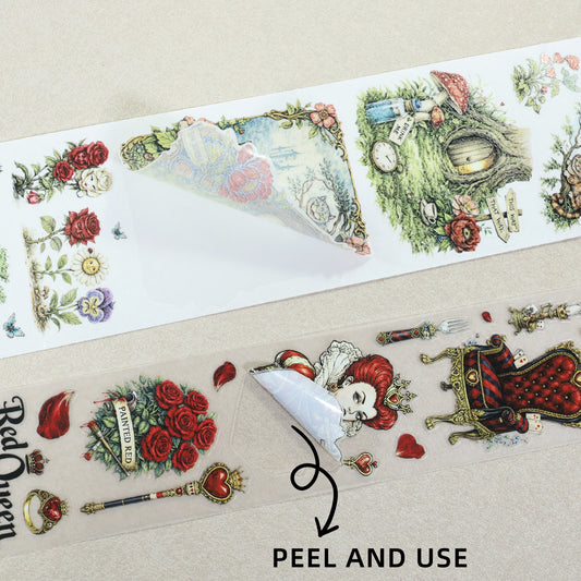 Tape Roll Set《Alice Magic Tea Party》4 rolls (2 roll PET+2 roll Washi)