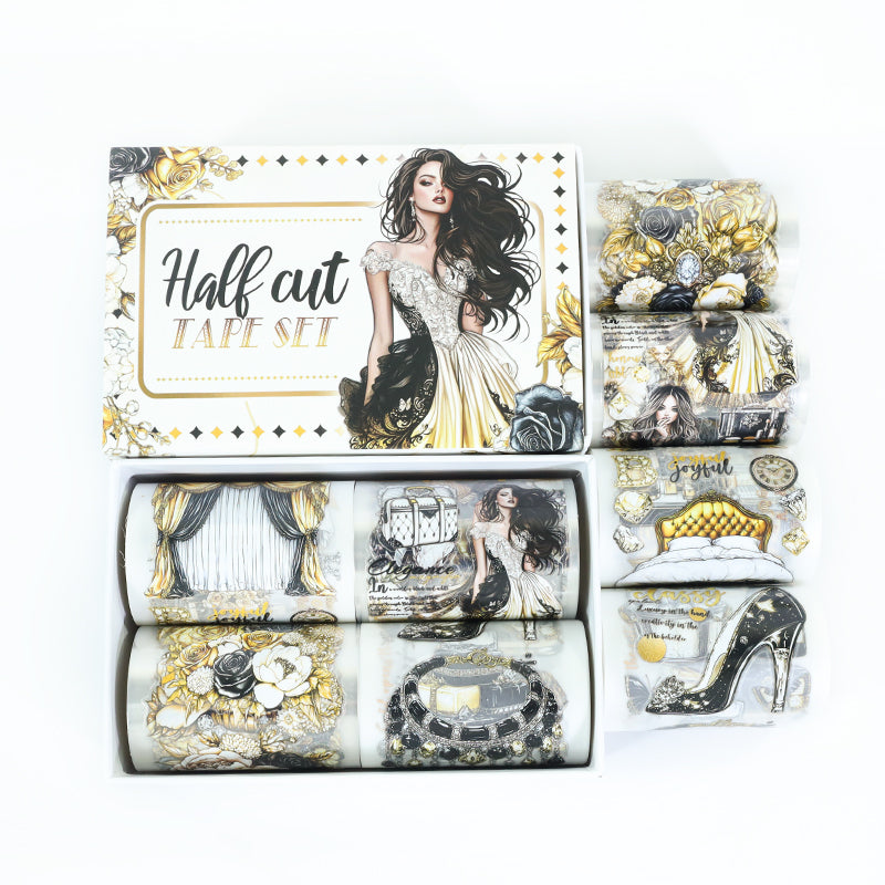 Tape Roll Set《Luxury Black Gold》4 PET Rolls