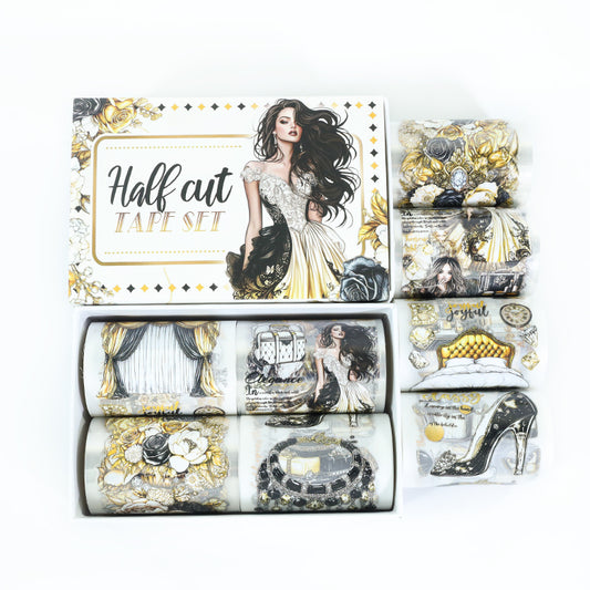 Tape Roll Set《Luxury Black Gold》4 PET Rolls