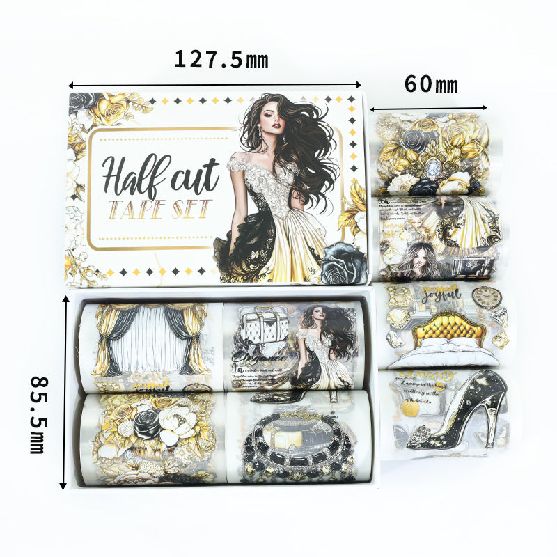Tape Roll Set《Luxury Black Gold》4 PET Rolls